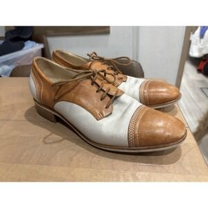 Hobbs London Oxford Shoes Size 38 EU Leather Two Tone Quiet Luxury